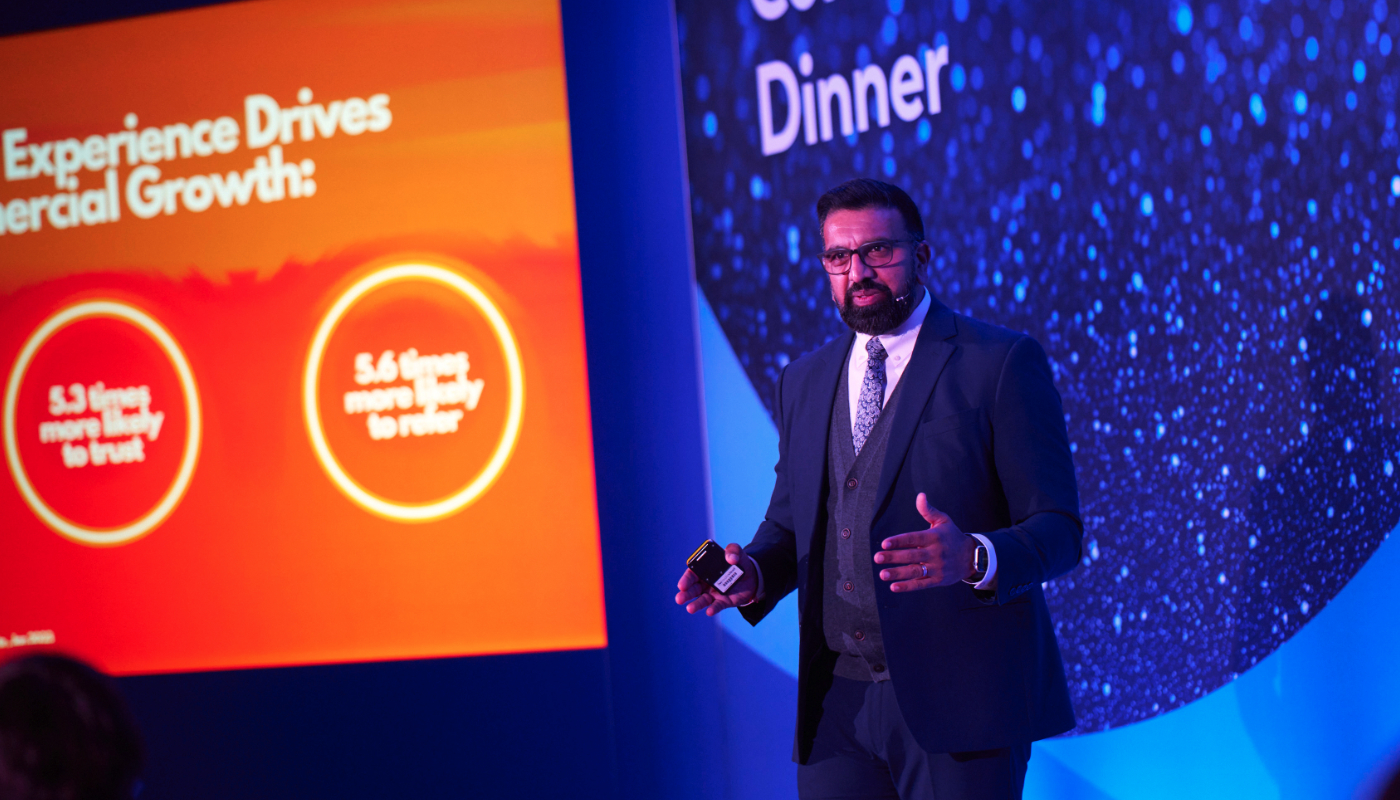 Business Speaker Vinay Parmar on stage