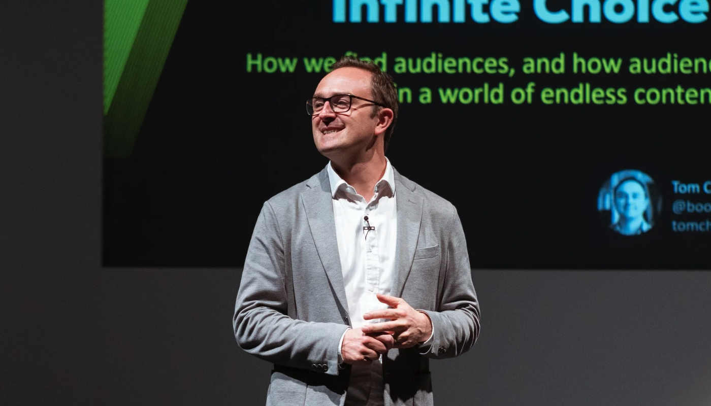 Tech Speaker Tom Cheesewright on stage