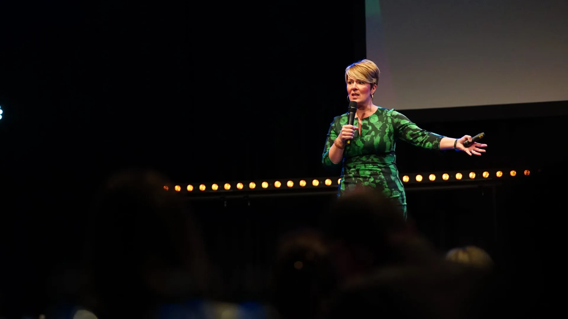 Inspirational Speaker Penny Haslam on stage